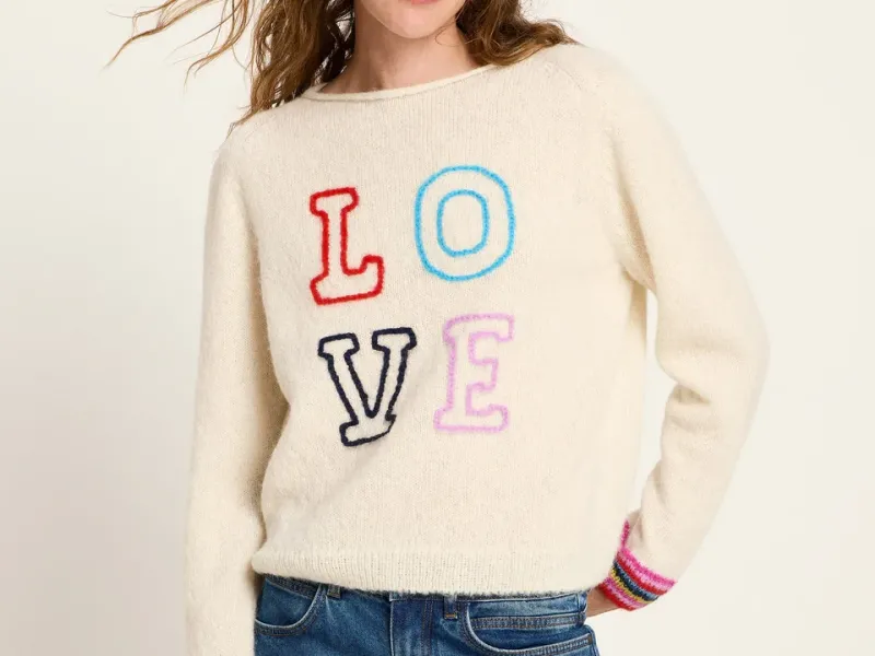 lanius 225 14371 00 101 off white 34 pullover mit stickerei 02x crop center lanius 225 14371 00 101 off white 34 pullover mit stickerei 02x crop center