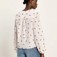 lanius 225 14437 00 712 off white love 34 langarm bluse mit kraeuseln 06x crop center lanius 225 14437 00 712 off white love 34 langarm bluse mit kraeuseln 06x crop center