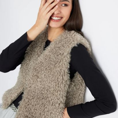 legere weste muwi aus teddystoff